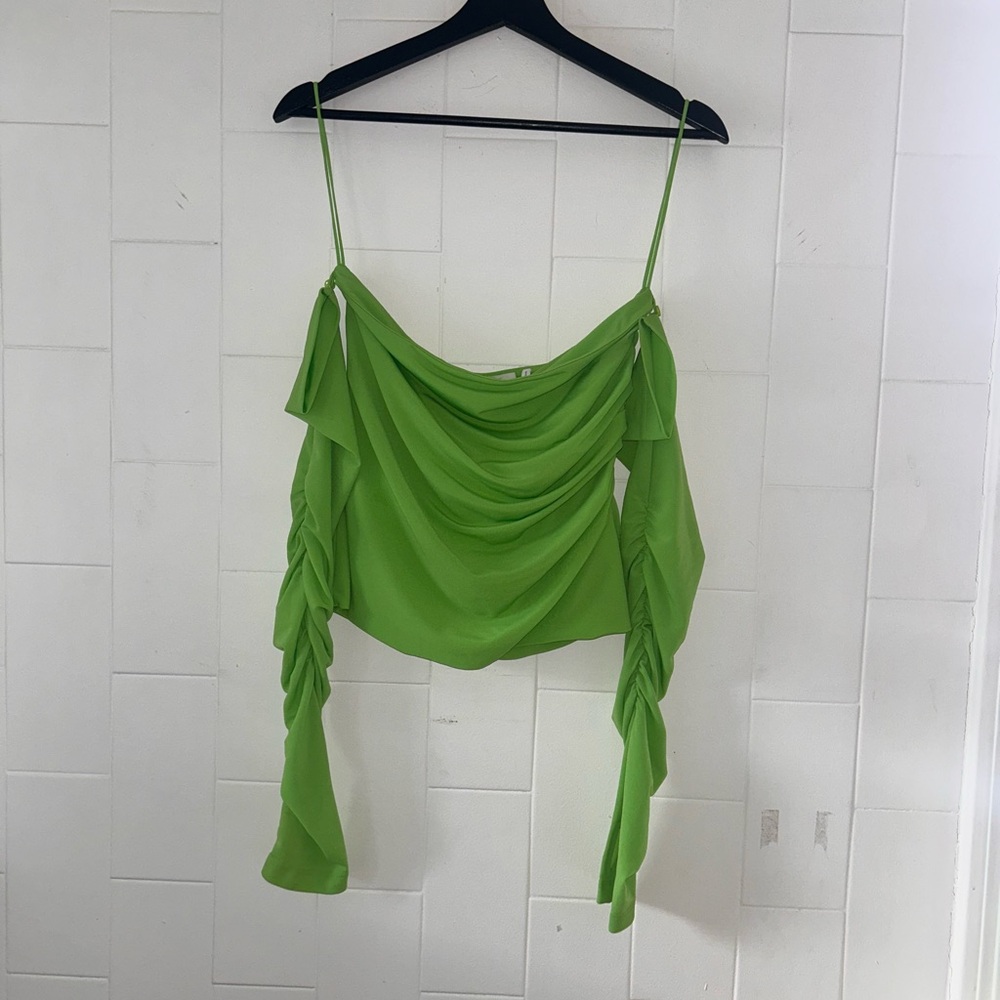HELMUT LANG Twist Crepe Long Sleeve Tube Top